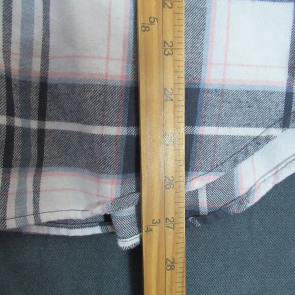 Aeropostale Top Womens M Blue White Plaid Flannel Soft Cabincore Button Shirt - Picture 4 of 7